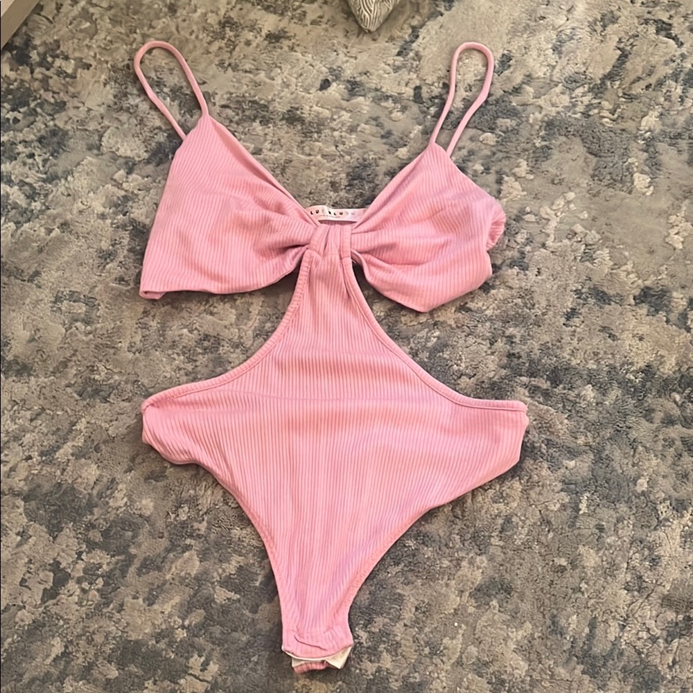 Blue Blush Pink Cutout bodysuit
